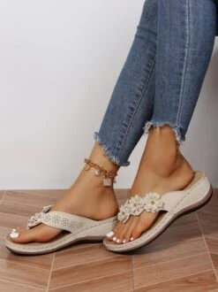 Vintage Floral Casual Wedge Flip-Flops -Zolucky Sales Store 727e80d598064cffa775a692e527d074