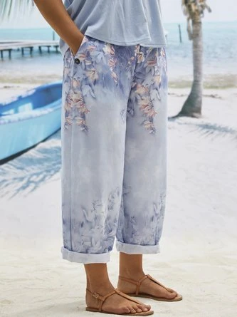 Plus Size Floral Casual Casual Pants 3 Plus Size Floral Casual Casual Pants - Image 3