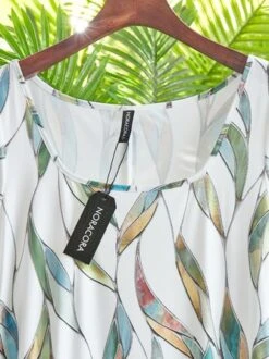 Printed Casual Square Neck Short Sleeve Dress -Zolucky Sales Store 7310745dfe765f2df47f056e6bead0b0