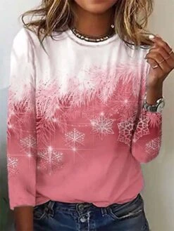 Casual Christmas Long Sleeve T-Shirt Xmas T-shirt -Zolucky Sales Store 73253e448ed1e88637fe6ae81edd56b4