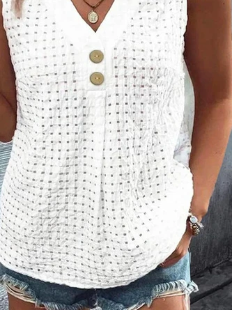 Plus Size Casual V Neck Plain Loose Tank Top 3 Plus Size Casual V Neck Plain Loose Tank Top - Image 3