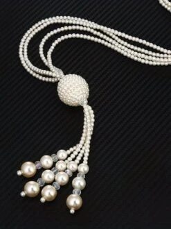 Elegant Imitation Pearl Tassel Sweater Chain Beaded Layered Necklaces -Zolucky Sales Store 74414466430855280cbf855bc2d586bb