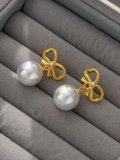 Elegant Bowknot Imitation Pearl Party Dangle Earrings -Zolucky Sales Store 7497e0f19bb4fbfa7674c1b1eee0551a
