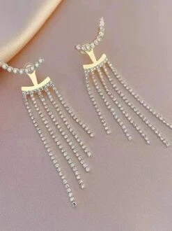 Sparkling Rhinestone Fringe Party Dangle Earrings -Zolucky Sales Store 759f49c5fd574f8da3e68a4de2c99684 1701671645883