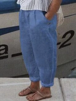 Plus Size Plain Casual Loose Cotton Pants -Zolucky Sales Store 75e8f9fd85b8b9161d4f43110b873f30