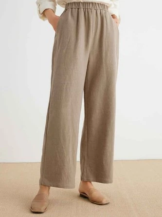 Polyester Cotton Plain Casual Casual Pants 2 Polyester Cotton Plain Casual Casual Pants - Image 2