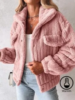Casual Fluff/Granular Fleece Fabric Teddy Jacket