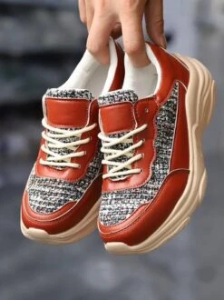 Women's Casual Color Block Paneled Shockproof Chunky Sneakers -Zolucky Sales Store 77c63e54e0bb82c8a7d7efcf194be8af