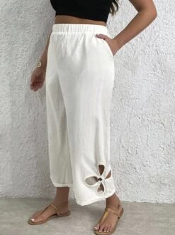 Plus Size Vacation Plain Loose Pants -Zolucky Sales Store 77d1e2d9c475115dd93a788f62520ec8