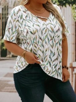 Plus Size Jersey Loose Lace-Up Casual Shirt -Zolucky Sales Store 78b1236e8d3a71822a456ecdbdc10b5a