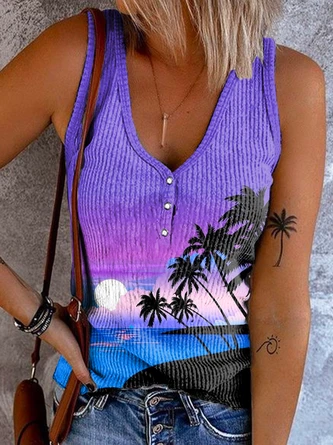 Vacation Printed Tank & Cami 1 Vacation Printed Tank & Cami