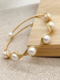 Elegant Freshwater Pearl 14k Gold Filled Wire Wound Adjustable Bracelet -Zolucky Sales Store 79266046142011ab414b6c17200b299f