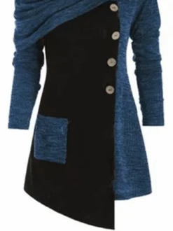 Knitted Cowl Neck Long Sleeve Vintage Knitting Dress -Zolucky Sales Store 7F7CA8B4 D206 4941E FB694F219567 1604568399887