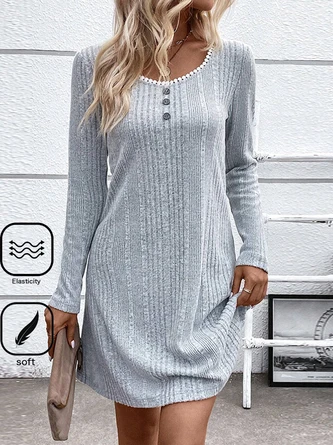 Knitted Sweetheart Neckline Casual Dress 1 Knitted Sweetheart Neckline Casual Dress