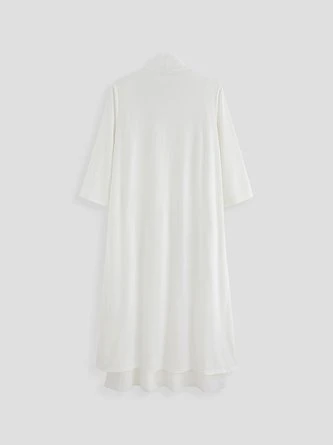 Women 3/4 Sleeve Round Neck Midi Dress Two-Piece Suit 11 Women 3/4 Sleeve Round Neck Midi Dress Two-Piece Suit - Image 11