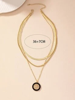 Stylish Color-block Embossed Coin Multi-layer Necklace -Zolucky Sales Store 7ba2236b63011237b00cf859553d50ae