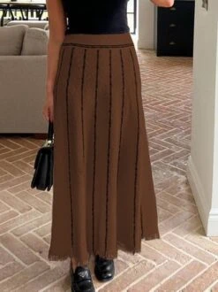 Loose Elegant Commuting Striped Maxi Skirt -Zolucky Sales Store 7ba90a28bd05707c2607a541c4929c43
