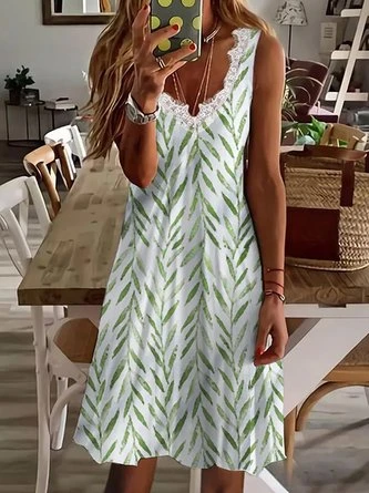 Leaves Casual V Neck Short Sleeve Knit Dress 1 Leaves Casual V Neck Short Sleeve Knit Dress