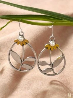 Vintage Silver Floral Earrings Bohemian Ethnic Style Dress Women Jewelry -Zolucky Sales Store 7c1d932b4e255880209d453473718b03