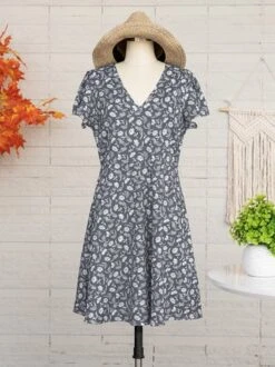 Women Floral Slim Pullover Short Sleeve Summer Dress Boho Dress -Zolucky Sales Store 7d54c140d2c7b1697d1832cb7daa2338