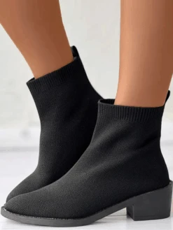 Winter Chunky Heel Cotton-Padded Boots -Zolucky Sales Store 7df55935cbbf9e4f514bdcd17377fc20