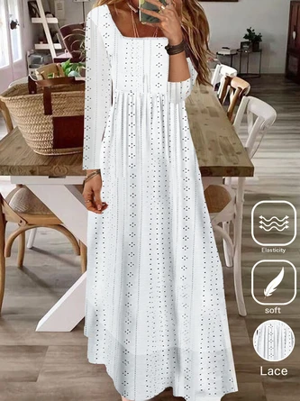 Lace Square Neck Casual Lace Dress(Lined) 1 Lace Square Neck Casual Lace Dress(Lined)