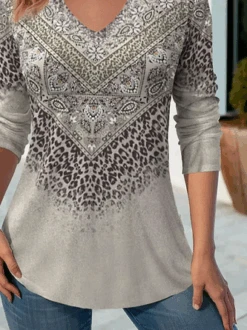 Casual V Neck Loose Abstract T-Shirt -Zolucky Sales Store 7fde9064c888e05cd68058229c8ee7c4