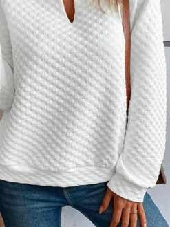 Plus Size Notched Loose Casual Sweatshirt -Zolucky Sales Store 7ff3000376f2234adcc494e7aba4f83d