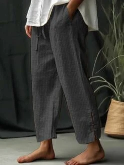 Loose Casual Striped Straight Pants With Pockets 9 Loose Casual Striped Straight Pants With Pockets -Zolucky Sales Store 8110511da28e956b438aea85f00e77fb