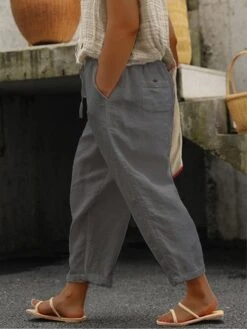 Plus Size Cotton Blends Loosen Pants 11 Plus Size Cotton Blends Loosen Pants -Zolucky Sales Store 812d7f5742ab29404d4a05cb57265499