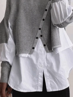 Crew Neck Casual Plain Tunic -Zolucky Sales Store 815974e9af7d55c21650f439c650e8b3