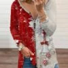 Casual Christmas Loose T-Shirt Tunic Xmas T-shirt