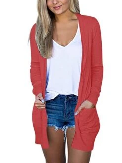 Jersey Loose Pocket Stitching Plain H-Line Casual Long Sleeve Kimono -Zolucky Sales Store 8267ffb9d04418e47f822cadbe53c2d8