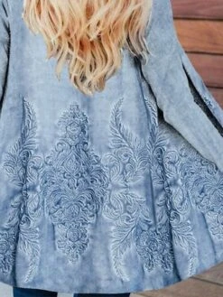 Casual Vintage Random Print Jersey H-Line Long Sleeve Kimono -Zolucky Sales Store 82cf128b3cb8b3797abff71077e14ef3