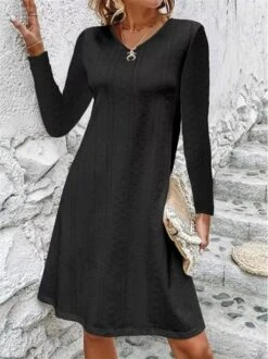 Casual Jacquard Loose Dress -Zolucky Sales Store 8361a68a3443f4d111ce37d2729f90a5