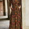 Casual Floral Long Sleeve Weaving Dress