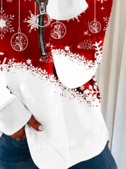 Plus Size Christmas Jersey Loose Casual Shawl Collar Sweatshirt Xmas Hoodies -Zolucky Sales Store 847db34572fbf6be3873cfd078aec811