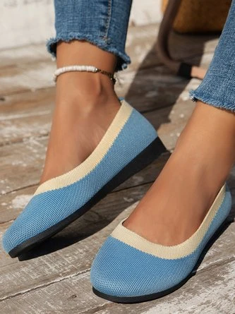 Casual Color-block Comfy Insole Flat Shallow Shoes 13 Casual Color-block Comfy Insole Flat Shallow Shoes - Image 13