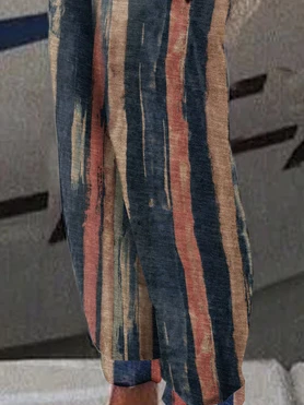 Loose Casual Printing Striped Pants 3 Loose Casual Printing Striped Pants - Image 3