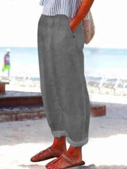 Plus Size Loose Casual Plain Pants -Zolucky Sales Store 869a9991051c659e94a343477fe99d08