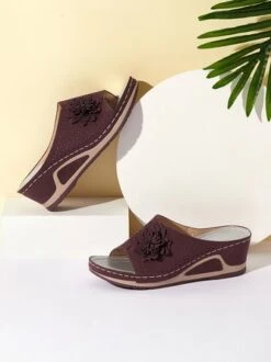 3D Floral Cutout Upper Vintage Bohemian Wedge Slippers -Zolucky Sales Store 86ed63e54fbfb602ee6010db58bcb8fc