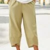Plus Size Plain Loose Casual Elastic Band Pants