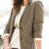 Casual Loose Plain Shawl Collar Long Sleeve Blazer