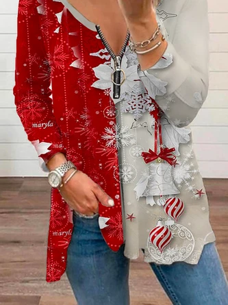 Casual Christmas Loose T-Shirt Tunic Xmas T-shirt 3 Casual Christmas Loose T-Shirt Tunic Xmas T-shirt - Image 3