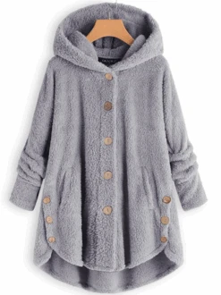 Zolucky Cozy Fleece Hooded Sherpa Coat Symmetrical Button Teddy Bear Coat -Zolucky Sales Store 8af5710463abb78302a6e9c684abd18d