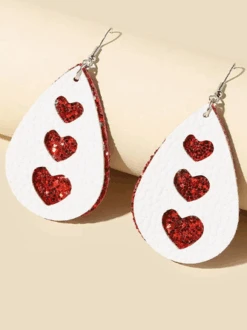 Heart Shaped Leather Earrings -Zolucky Sales Store 8b1be7a022978e0dc6193a8a9fc44923