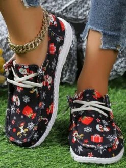 Christmas Casual Corduroy Casual Shoes