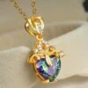 Rhinestone Heart Pendant Necklace