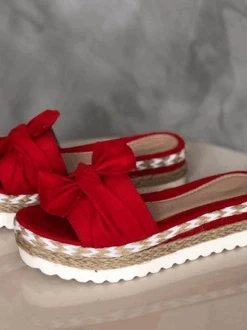Women Casual Daily Comfy Bowknot Slip On Sandals -Zolucky Sales Store 8b4d4310d755e6d77d00ff185524725f