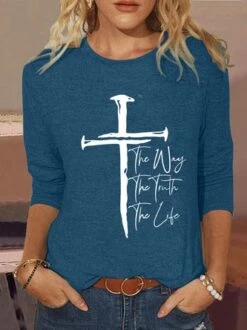 Women's Christian Cross Casual Shirt -Zolucky Sales Store 8c04f7aafcf1d1b0b8699df329989623